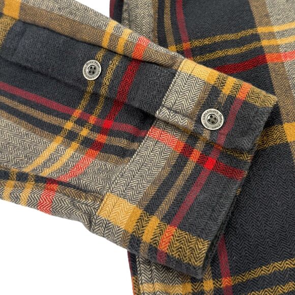 Prana Men's Lybek Long Sleeve Herringbone Plaid Flannel Shirt Bronzed Blue XL - Picture 5 of 14